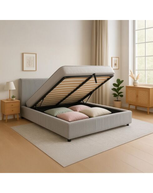 Lichtgrijs geribbeld borstbed Colosseum - 180x200 cm