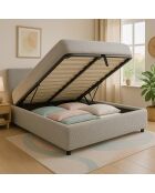 Colisée Bouclette lichtgrijs kofferbed - 140x190 cm