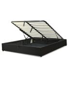 Wordt geleverd met kofferbed met zwart kunstleer - 160x200 cm