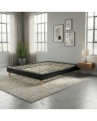 Letto Comes in ecopelle nera (Deco10) - 180x200 cm