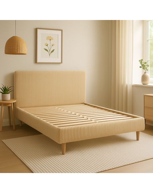 Cama Colosseum acanalada beige - 180x200 cm