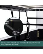 Incluye cama troncal paralela con hebilla de arena, 140 x 190 cm