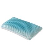 Oreiller housse TPE nid d'abeille blanc/bleu - 70x40 cm