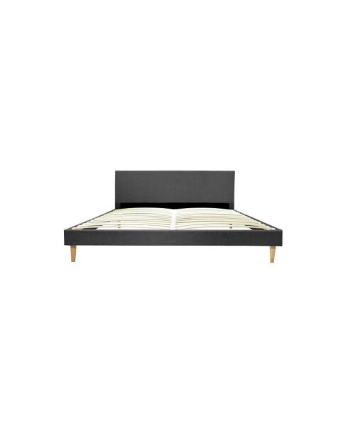 Nordik Bett dunkelgrauer Stoff - 90x190 cm