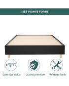 Bed Comes in ecopelle nera (Deco10) - 160x200 cm