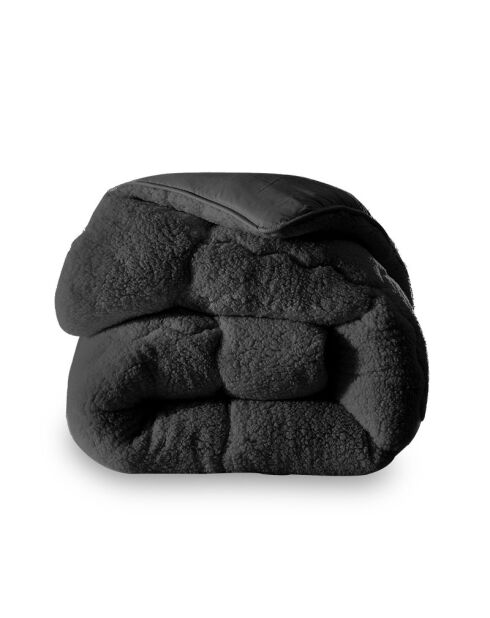 Piumino Sherpa grigio antracite - 140x200 cm