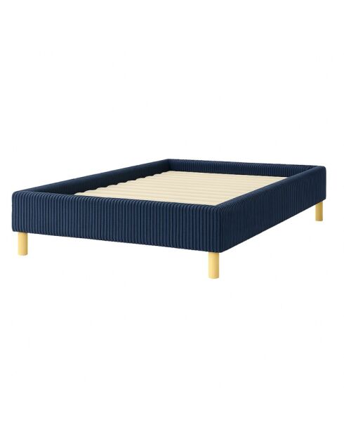 Comes geribbeld nachtblauw bed - 160x200 cm