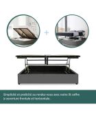 Cama troncal paralela Viene en pana gris - 90x190 cm