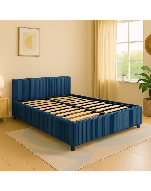 Coliseum Geripptes Brustbett Mitternachtsblau - 180x200 cm