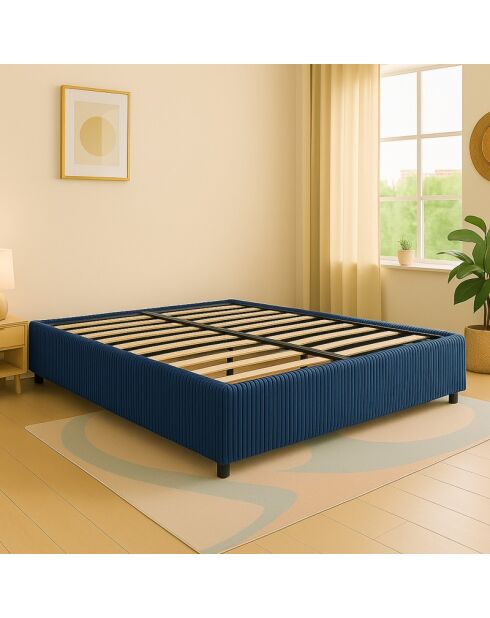 Comes geribbeld borstbed nachtblauw - 180x200 cm