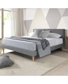 Bett Nordik aus hellem Holzstoff - 90x190 cm