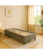 Komt met lichtgrijs geribbeld borstbed - 90x190 cm