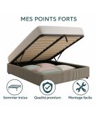 Komt met lichtgrijs geribbeld borstbed - 90x190 cm