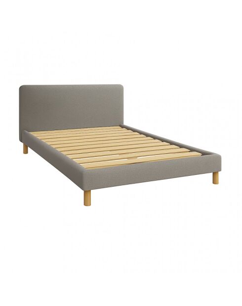 Coliseum Bouclette hellgraues Bett - 140x190 cm