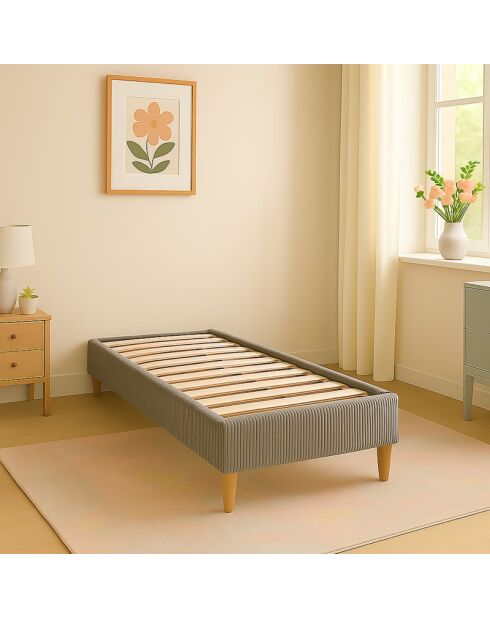 Viene con cama acanalada gris claro - 90x190 cm