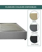 Kofferraumbett aus hellgrauem Stoff - 90x190 cm