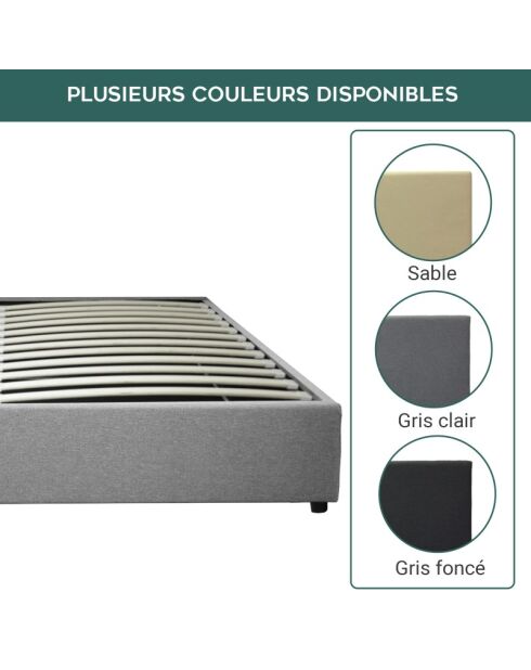 Kofferraumbett aus hellgrauem Stoff - 90x190 cm