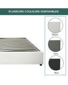 Incluye cama tipo baúl con piel sintética blanca, 140 x 190 cm