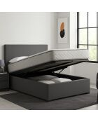 Colisee Graues Kofferbett aus Kunstleder - 180x200 cm