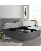 Colisee Graues Kofferbett aus Kunstleder - 180x200 cm