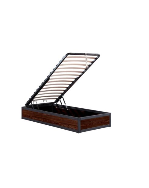 Lit coffre Boston bois foncé - 90x190 cm