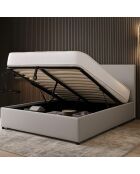 Cama troncal Colisee de tela gris claro - 140x190 cm