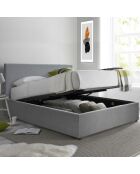 Cama troncal Colisee de tela gris claro - 140x190 cm