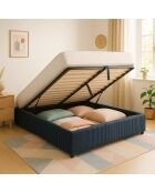 Comes geribbeld borstbed nachtblauw - 140x190 cm