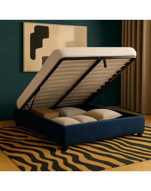 Comes geribbeld borstbed nachtblauw - 140x190 cm