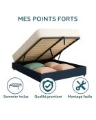 Comes geribbeld borstbed nachtblauw - 140x190 cm