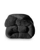 Anthrazitgraue Sherpa-Bettdecke - 220x240 cm