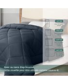 Anthrazitgraue Sherpa-Bettdecke - 220x240 cm