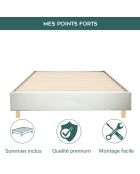 Lit Comes simili cuir blanc (Deco10) - 140x190 cm