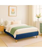 Inclusief geribbeld nachtblauw bed - 90x190 cm