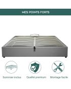 Wordt geleverd met parallelle kofferbak lichtgrijs bouclette - 200x200 cm