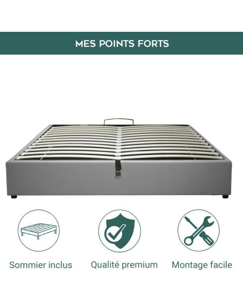 Wordt geleverd met parallelle kofferbak lichtgrijs bouclette - 200x200 cm