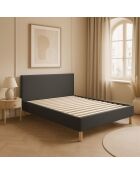 Colisee Bett Dunkelgrauer Stoff - 140x190 cm