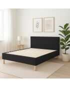 Colisee schwarzes Kunstlederbett - 140x190 cm