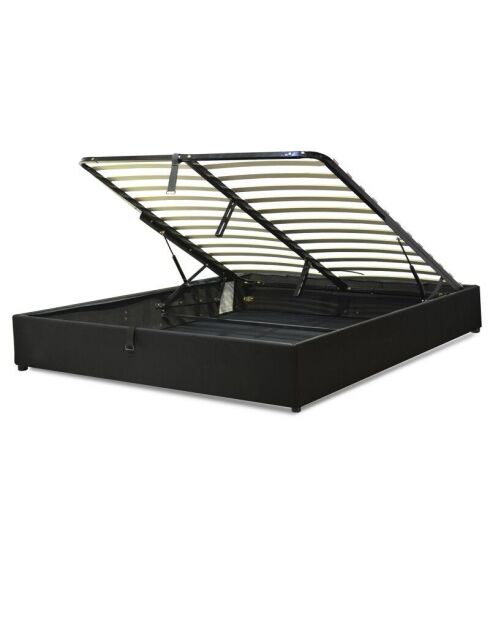 Wordt geleverd met kofferbed met zwart kunstleer - 200x200 cm