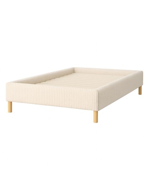Wordt geleverd met een geribbeld beige bed - 200x200 cm
