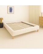 Wordt geleverd met een geribbeld beige bed - 200x200 cm