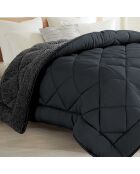 Piumino in sherpa grigio antracite - 240x260 cm