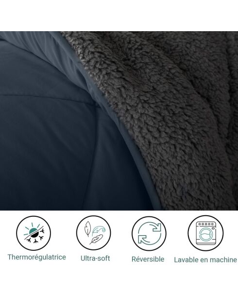 Piumino in sherpa grigio antracite - 240x260 cm