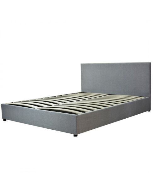 Cama troncal Colisee de tela gris claro - 180x200 cm