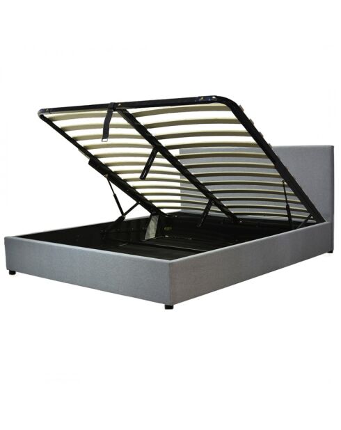 Cama troncal Colisee de tela gris claro - 180x200 cm