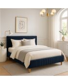 Cama Colosseum acanalada azul medianoche - 140x190 cm