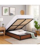 Lit coffre Boston bois foncé - 160x200 cm