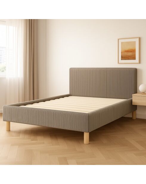 Cama Colosseum acanalada gris claro - 180x200 cm
