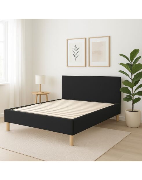 Colisee schwarzes Kunstlederbett - 180x200 cm