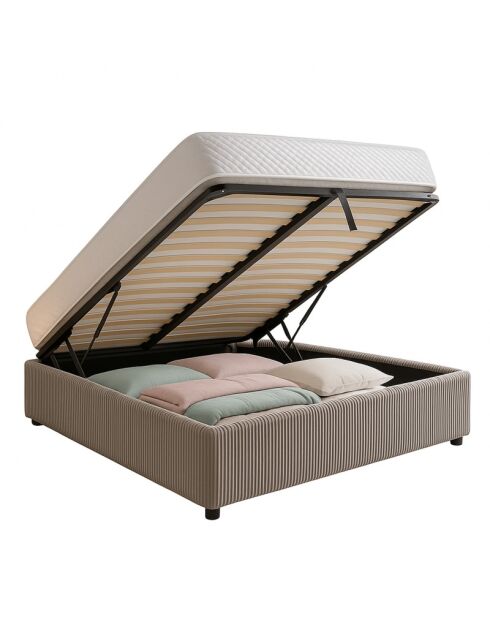 Komt met lichtgrijs geribbeld borstbed - 180x200 cm